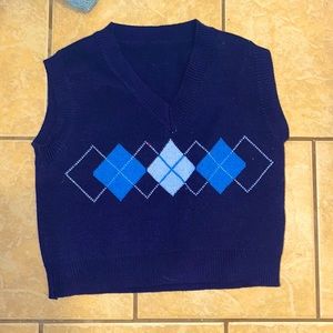 Blue old-school cardigan/vest